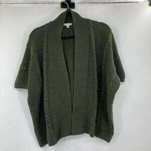 Cabi Olive Green Cable Knit Poncho Cardigan Sweater Small Medium